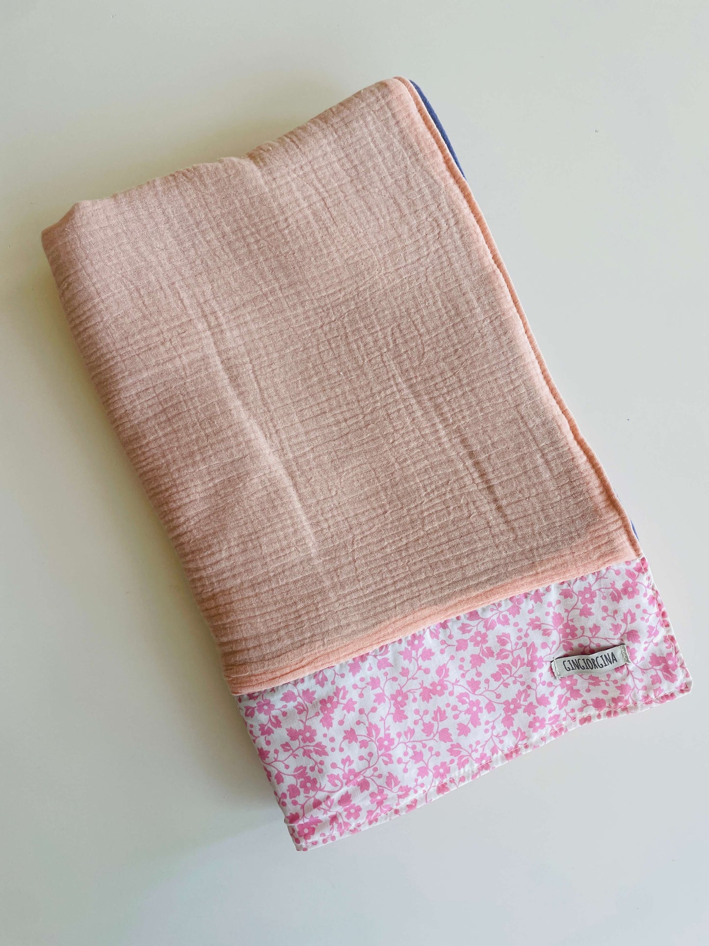 Telo mussola viola/fiori