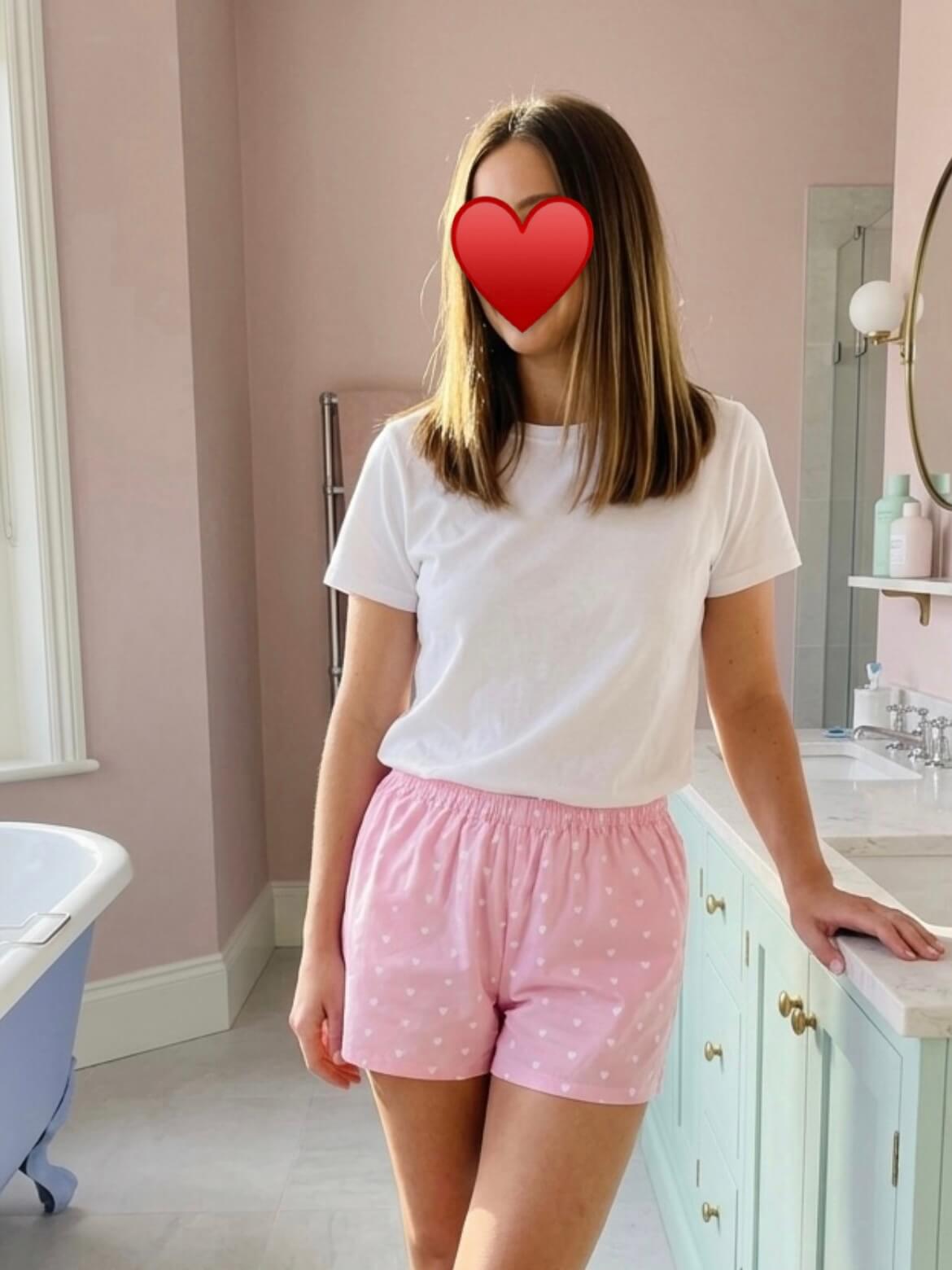 Bermuda cuori rosa