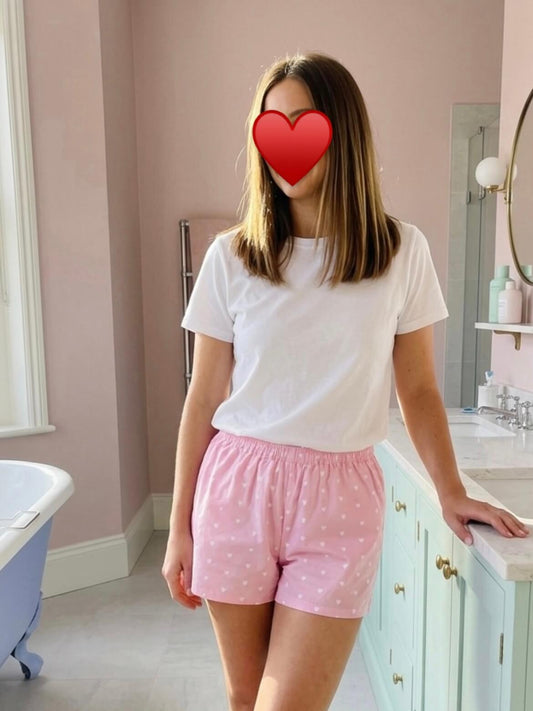 Bermuda cuori rosa